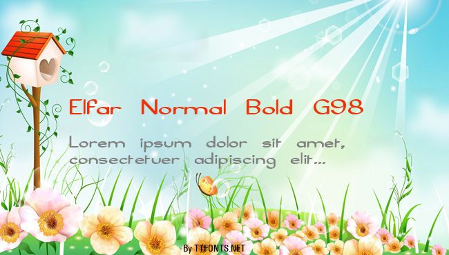 Elfar Normal Bold G98 example